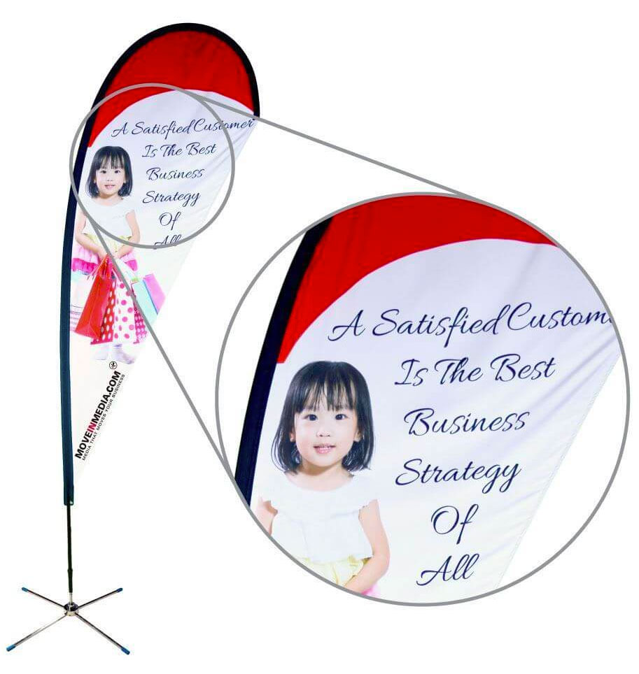 Example of full color printed teardrop banner